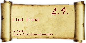 Lind Irina névjegykártya